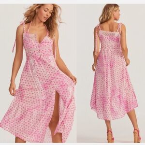 LoveShackFancyCarlyle Dress Pink Divine Hand Dye